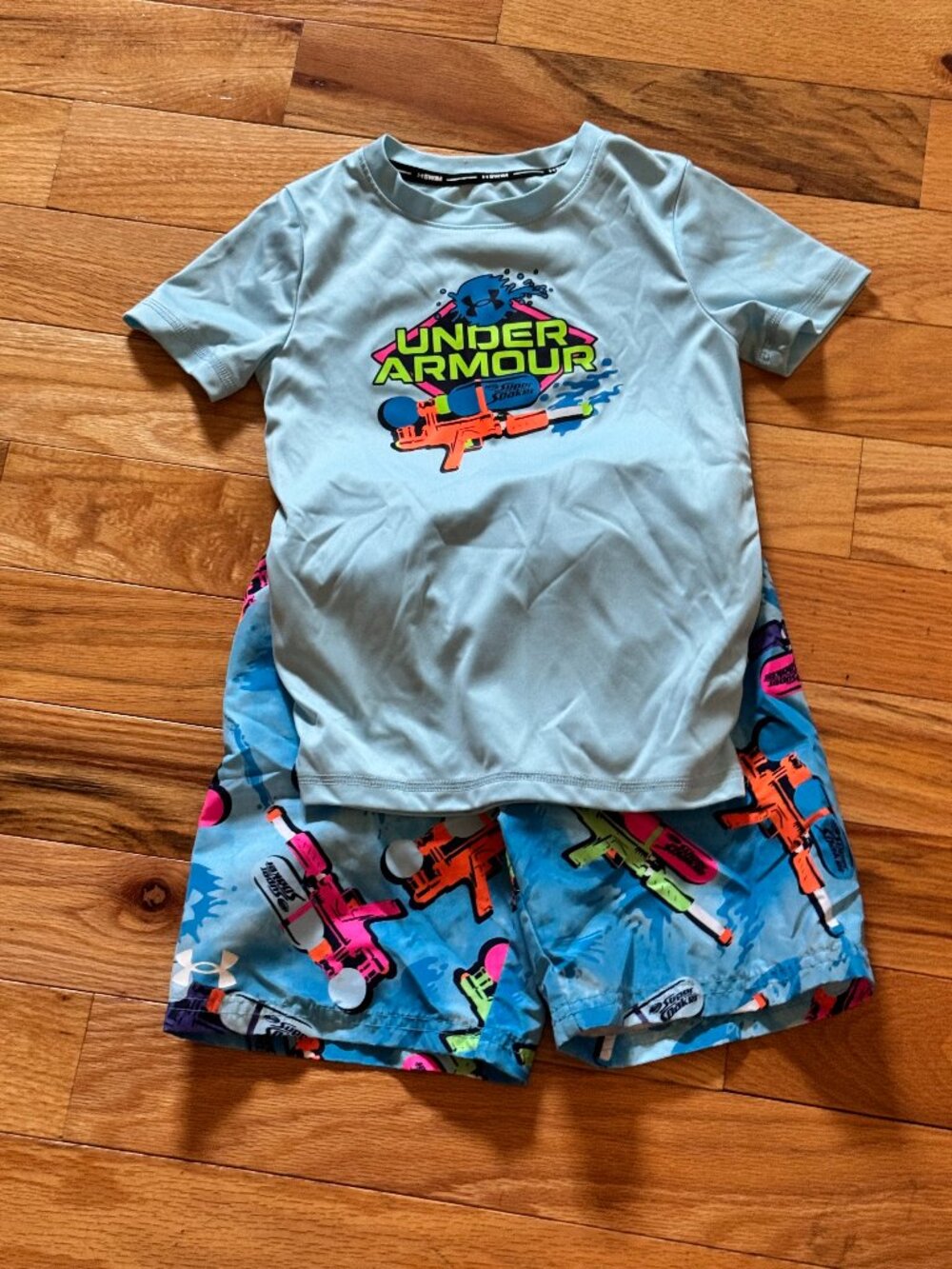 Under Armour Boys' Classic Super Soaker Swimsuit Set, SIze 6